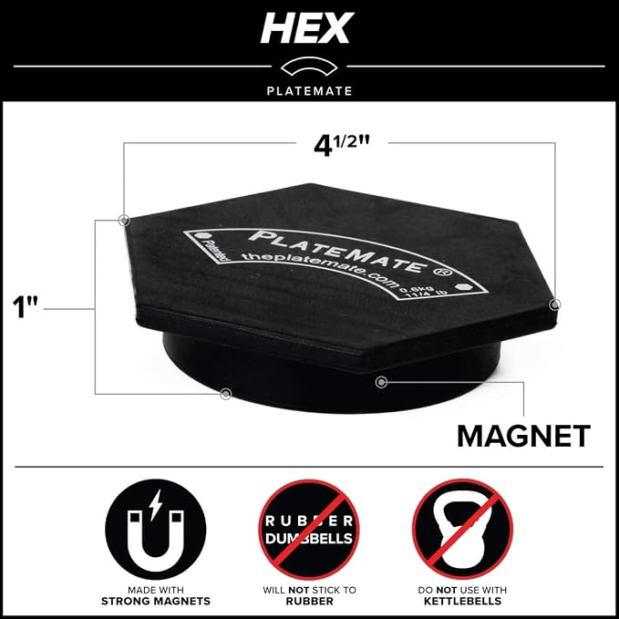 PlateMate Microload Pair Magnetic Weights - Choose Between 1.25 lbs or 2.5 lbs Hex