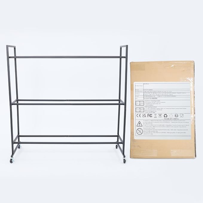 3-Tier Medicine Ball Rack with Wheels, Heavy Duty Rolling Storage Stand Holder for Slam & Wall Balls, Home Gym Organization Cart, Locking Casters, 60 lbs Capacity, Iron, Black