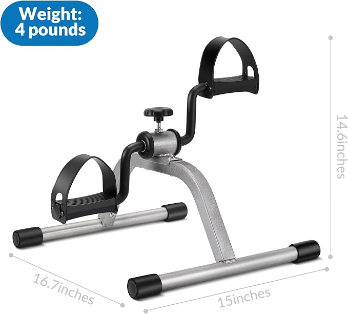RYGEO Pedal Exerciser Mini Exercise Bike for Leg and Arm Recovery Exercise Lightweight and Portable Floor Bike