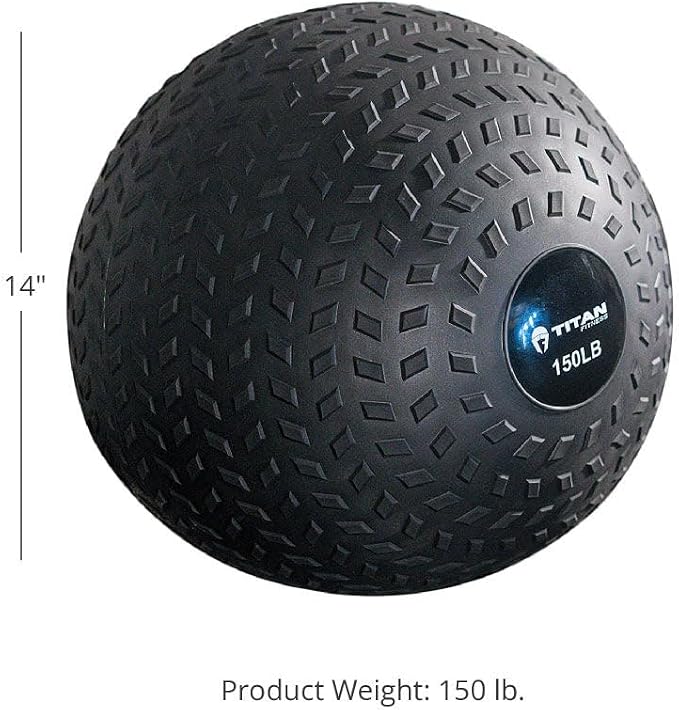 Titan Fitness Rubber Tread Slam Ball, Dead Bounce, Weight Workout - Throw, Catch, Slam, Twist