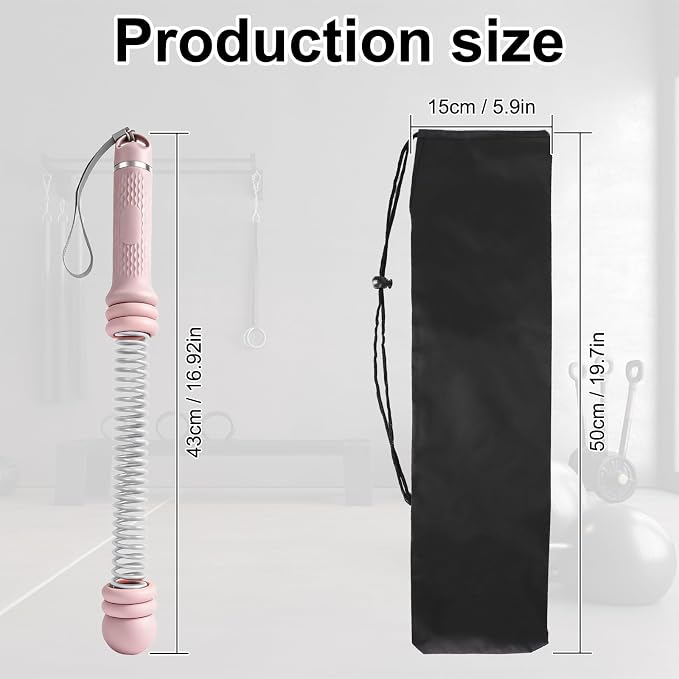 2PCS Weighted Ropeless Battle Ropes for Home Gym for Men & Women, Heavy Duty Cordless Battle Rope with Storage Bag, Strength & Low-Impact Cardio for HIIT Workouts, Cardio & Muscle Training-Pink