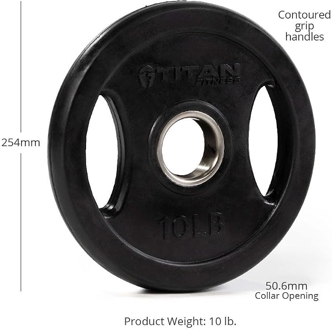 Titan Fitness Grip Plates, Cast Iron and Rubber Coating