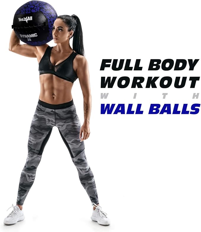 Yes4All Wall Ball, Soft Leather Weighted Iron Sand Ball for Dynamic Multifunctional Exercise, 6 LB - 30 LB