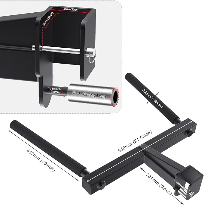 SELEWARE Squat Rack Attachment for Power Cage with 5/8" or 1" Holes | Y-Shaped Dip Bar Attachment, Nordic Hamstring Curl Attachment & Lever Arms for 2x2 or 3x3 Power Rack, Home Gym Accessories