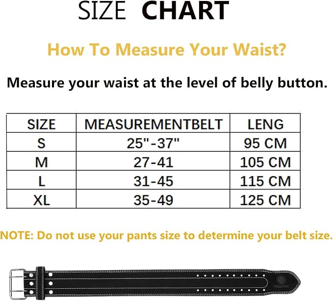 Men & Women Weight Lifting Belt, 100% Genuine Leather Weightlifting Belt, Comfortable Squat Belt, Deadlift Belt or Powerlifting Belt, Workout Belt for Strength Training
