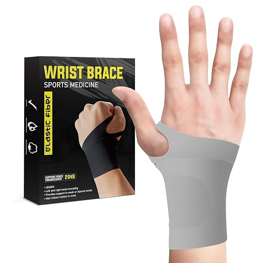 Graphene Wrist Brace for Carpal Tunnel | Night Support for Left & Right Hands | Arthritis,Tendonitis & Wrist Sprain Pain Relief | Seamless & Breathable Fabric | Adjustable Compression Wraps (2, Gray, One Size)