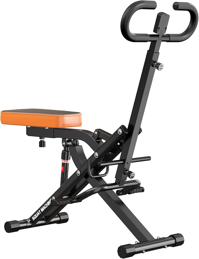SogesPower Squat Machine for Home Gym, with Adjustable Resistance | Squat Rowing Machine with Optional Full Motion, Squat Assist Trainer for Glutes & Legs Workout, Space-saving,330lbs