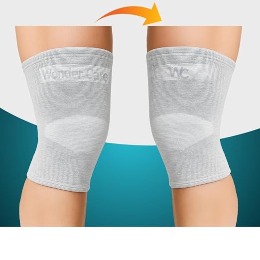 Wonder Care 2-Pack Bamboo Knee Compression Sleeve for Men and Women, Compression Knee Sleeve for Running, Volleyball, Gym Weightlifting Made from Bamboo Yarn, Perfect Knee Brace for Knee Pain and Enhanced Comfort - 1 Pair