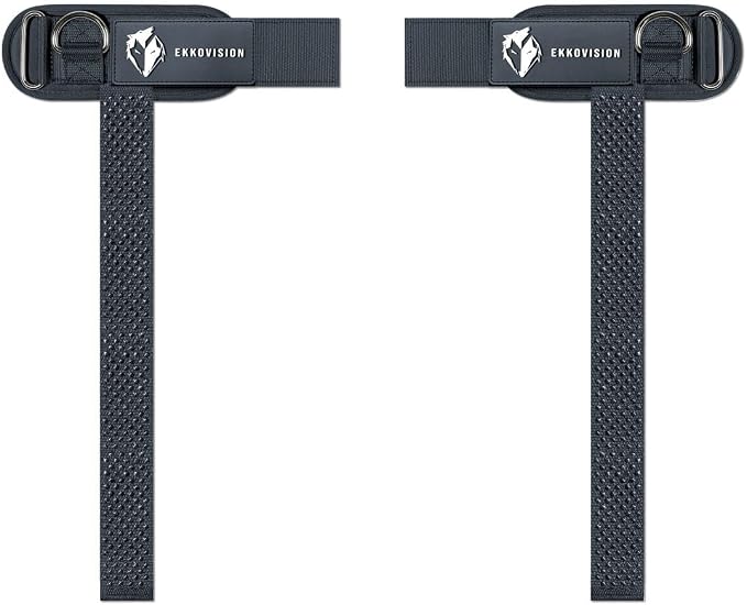 Ekkovision EKKO Weight Lifting Straps With Cuffed D Ring, Wrist Support for Men, Heavy Duty Thick Comfortable Lifting Straps, Secure Fit, Enhanced Grip, Straps for Weightlifting & Gym Training
