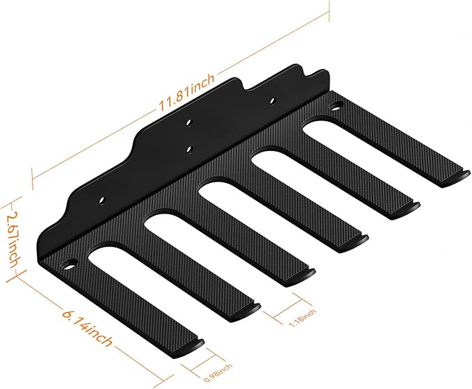 JNIHEEP Olympic Barbell Hanger,Garage Gym Bar Wall Rack,Vertical Barbell Mount Rack,Black Powder Coated,Space Saving Commercial or Home Gym Accessory,Holds Under 33mm Bar Size