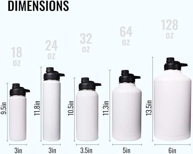 Fijinhom Insulated Water Bottle with Handle, 304 Stainless Steel Water Bottles with Wide Mouth, Double Wall Vacuum Sports Water Bottle, BPA Free, Keep Cold and Hot, 32 Ounces Pink
