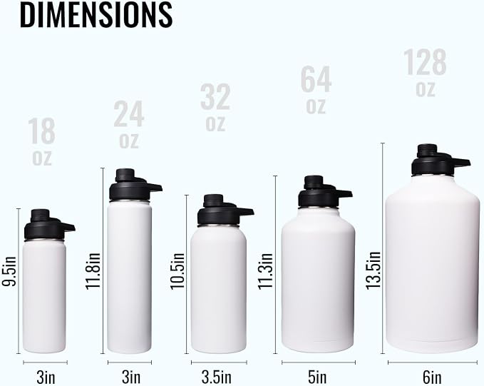 Fijinhom Insulated Water Bottle with Handle, 304 Stainless Steel Water Bottles with Wide Mouth, Double Wall Vacuum Sports Water Bottle, BPA Free, Keep Cold and Hot, 24 Ounces, Purple