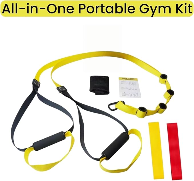 Home Suspension Training Kit for Full Body Workout Equipment | Adjustable Extension Door Anchor, Cary Bag and 2pcs Bands-Strength Training Equipment for Full Body Bodyweight Workouts