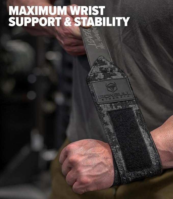 Powerlifting Wrist Wraps for Weightlifting & Bench Press - IPF Approved Heavy Duty Wrist Straps for Powerlifting, Bodybuilding & Strength Training - Competition Grade Support