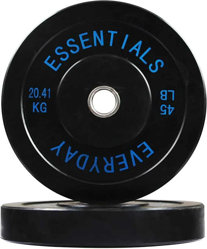 BalanceFrom Olympic Rubber Bumper Weight Plate Set with Steel Hub Inserts – 2-Inch Hole Plates for Strength Training, Powerlifting, and Weightlifting at Home, Garage, or Commercial Gym