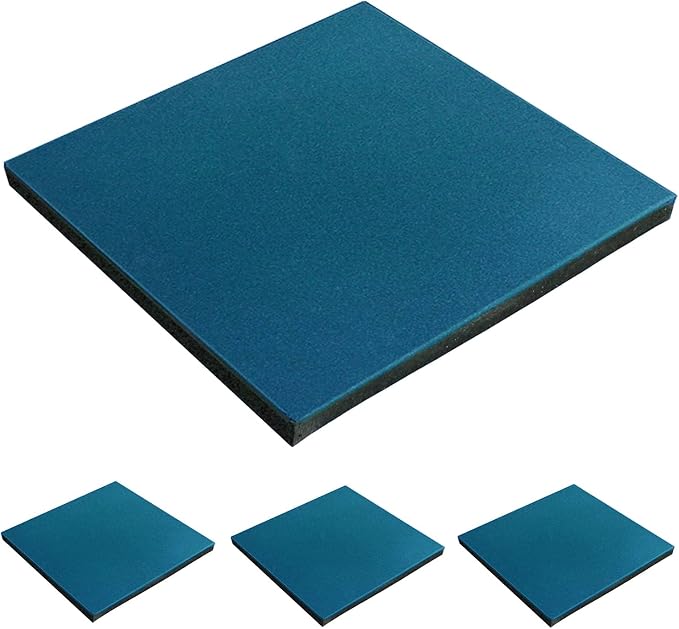MYOYAY 4 Pack Interlocking Tiles 20"x20"x1" Heavy Duty Rubber Tile Green Non-Slip Flooring Mat for Playground Park Gym Indoor and Outdoor, Cover 11.12 Sq.FT