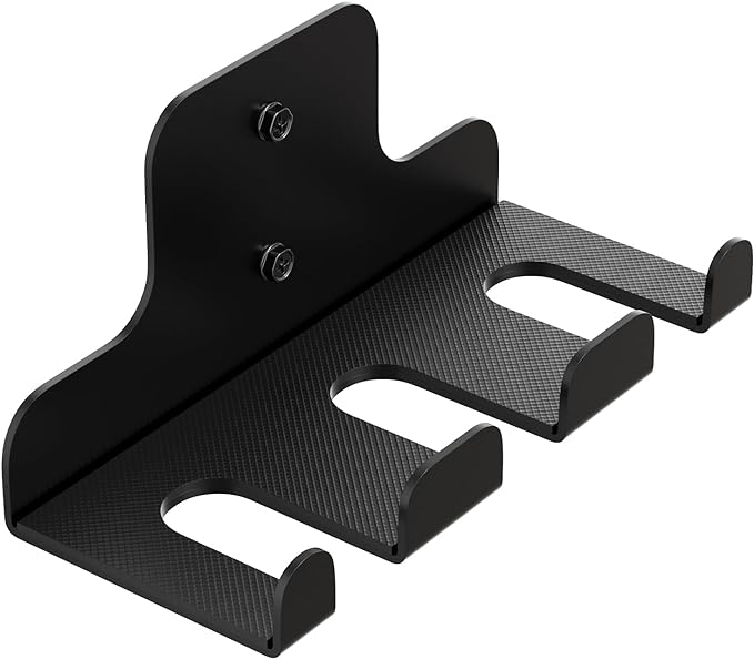 JNIHEEP Olympic Barbell Hanger,Garage Gym Bar Wall Rack,Vertical Barbell Mount Rack,Black Powder Coated,Space Saving Commercial or Home Gym Accessory,Holds Under 33mm Bar Size