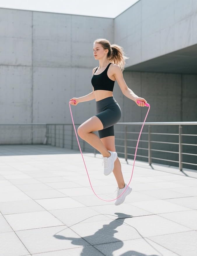 uvbws2Pack Exercise Jump Rope - With Plastic Handle, Anti Wrap PVC Long Jump Rope Set - Suitable for Men's and Women's Fitness Activities