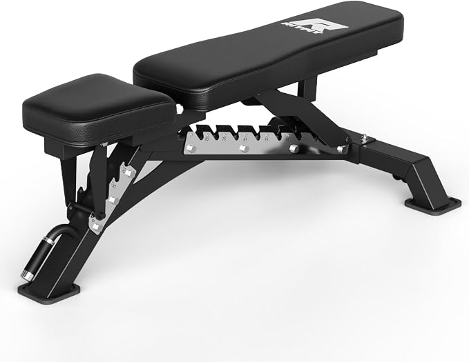 RITFIT Adjustable Weight Bench, Incline Decline Flat, 1300LB Capacity | Full Body Workout Bench for Home Gym Strength Training, 10 Backrest Positions, 3 Seat Angles, Heavy Duty Steel Frame