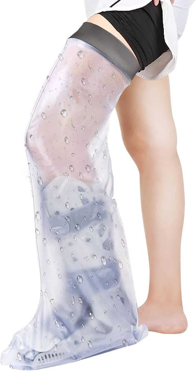 Cast Covers for Shower Leg, Waterproof XL Full Leg Cast Cover for Showering | Cast Protector for Shower Leg Adult, Reusable Leg Cover for Showering after Surgery Thigh Knee Foot Ankle Wound Boot&Brace