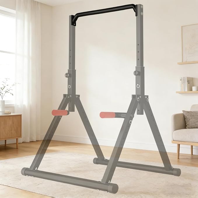 WATBKHE Power Tower Pull Up Dip Station Foldable, Pull Up Bar Station Adjustable, Multi-Function Home Gym, Strength Training Fitness Equipment, Triangular Design, for Home Outdoor