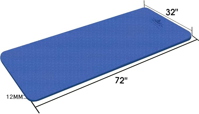 Hatha Yoga Extra Thick TPE Yoga Mat - 72"x 32" Thickness 1/2 Inch -Eco Friendly- With High Density Anti-Tear Exercise Mats For Home Gym Travel & Floor Outside