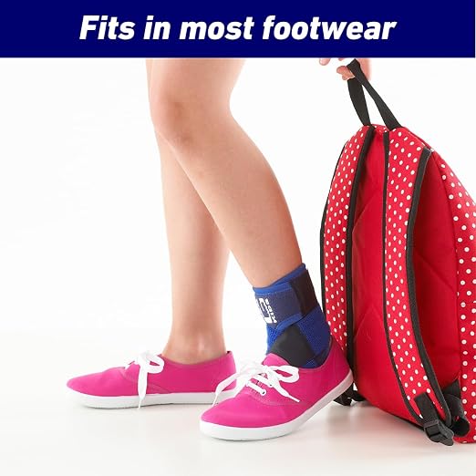 Neo-G Ankle Brace for Kids - Support for Juvenile Arthritis, Joint Pain, Ankle Injuries from Gymnastics, Basketball, Volleyball - Adjustable Compression - Class 1 Medical Device - One Size – Blue