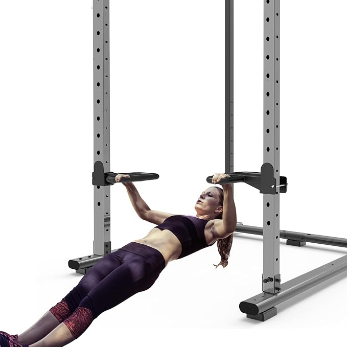 SELEWARE Dip Bar Attachment for Power Rack, 2 x 2 Tube, Multi Grip Handle | Fully Welded Steel Design, Stable Support for Dips, Pull Ups and Strength Training, Ideal for Home Gym Workouts