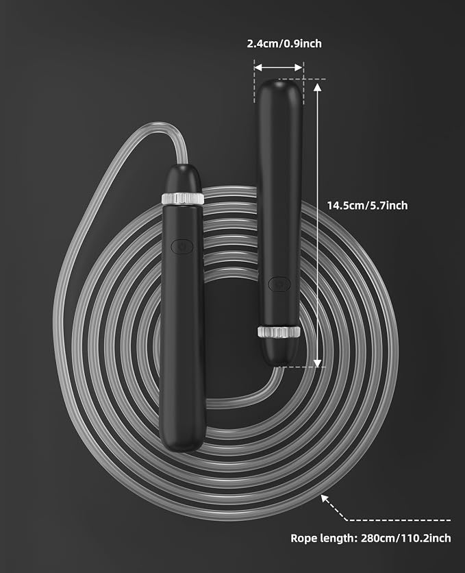LED Jump Rope for Kids, Glow in The Dark Fun Fitness Gift | Rechargeable, 180-day battery, 9.2ft for ages 6+, colorful LED modes, birthday gift, outdoor fun