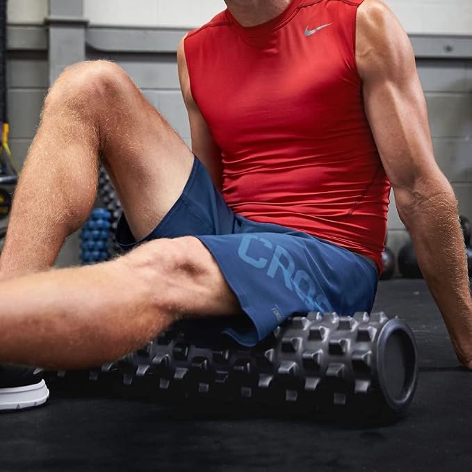 RumbleRoller Extra Firm Foam Roller Deep Tissue Massage Roller for Muscle Recovery (12 Inches Compact)