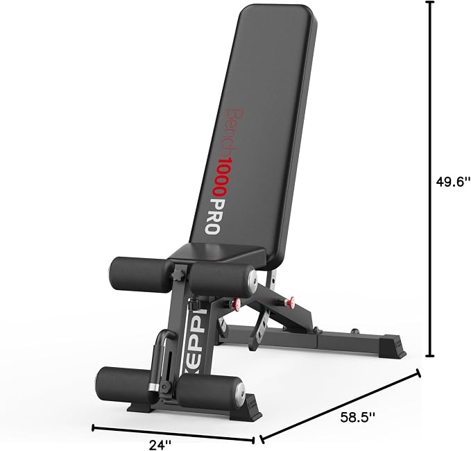 Adjustable Weight Bench, Commercial Grade 1200LB Workout Bench Press Set for Home Gym Strength Training Exercise, Incline Bench with 12+3 Adjustable Backrest&Seat Positions for Full Body Fitness