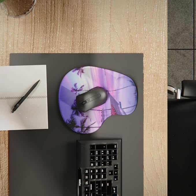 Office Mousepad with Gel Wrist Support - Ergonomic Gaming Desktop Mouse Pad Wrist Rest - Design Gamepad Mat Rubber Base for Laptop Computer -Silicone Non-Slip Special-Textured Surface (15PalmS)