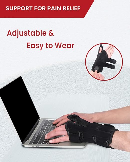 Wrist Brace Thumb Spica Splint for Carpal Tunnel, Left Hand | De Quervain's Tenosynovitis, Tendonitis & Arthritis, Trigger Thumb Support for Men and Women, Medium
