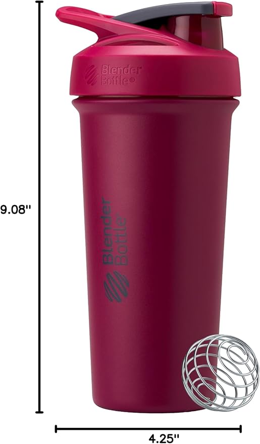 BlenderBottle Strada Sleek - Stainless Steel - 25-oz. - Raspberry