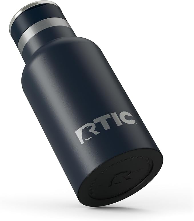 RTIC Little Journey Water Bottle with Straw, Ceramic Lined, Navy | Stainless Steel Metal, Insulated for Hot and Cold Drinks, Sports, Travel and Camping