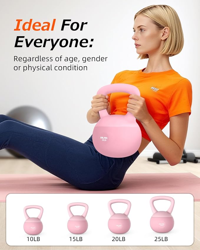 Soft Kettlebell, Safe Strength Training Kettle bell, Cushioned Impact | Resistant Base and Anti-Slip Grip Weight, Kettlebells Set for Home Workouts and Men/Women/Beginners,With Non-slip Gloves
