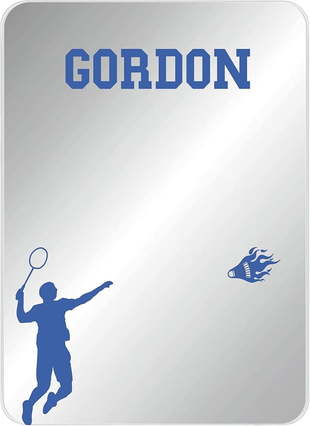 Personalized Sports Player Fan Team Club Locker Mirror Magnet – Back to School Decor, Colorful Magnetic Organizer Accessory for Gym, Home, Office & Refrigerator (Badminton Male)