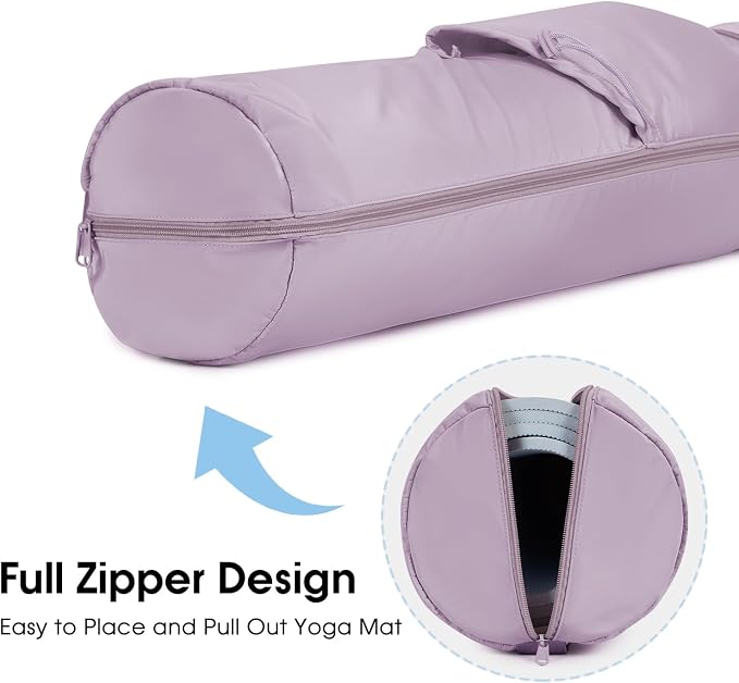 sportsnew Yoga Mat Bag, Full Zip Cargo Yoga Mat Carrier Bag with Drawstring Water Bottle Pocket and Bottom Wet Pocket, Exercise Yoga Mat Carrier Holder Multi-Functional Storage Bag Patent Pending