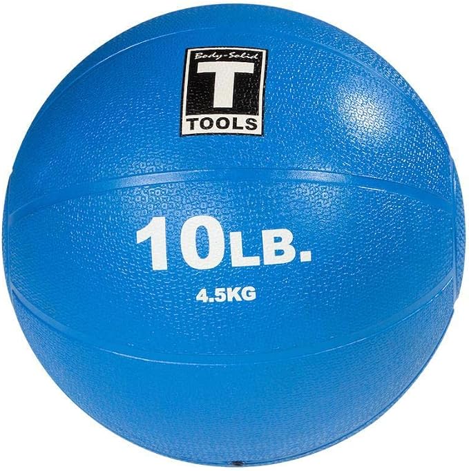 Body-Solid Rubber Medicine Ball - Superior Grip, Textured Surface, Adjustable Air Pressure Fitness Balls - Ideal for Cardio and Core Exercise in Home & Gym Workouts