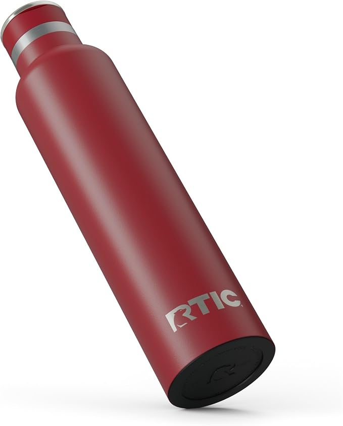RTIC 26oz Journey Water Bottle Ceramic Lined Metal Stainless Steel Vacuum Insulated, BPA Free, Reusable, for Water, Hot and Cold Drinks, Travel, Sports, Camping, Flag Red