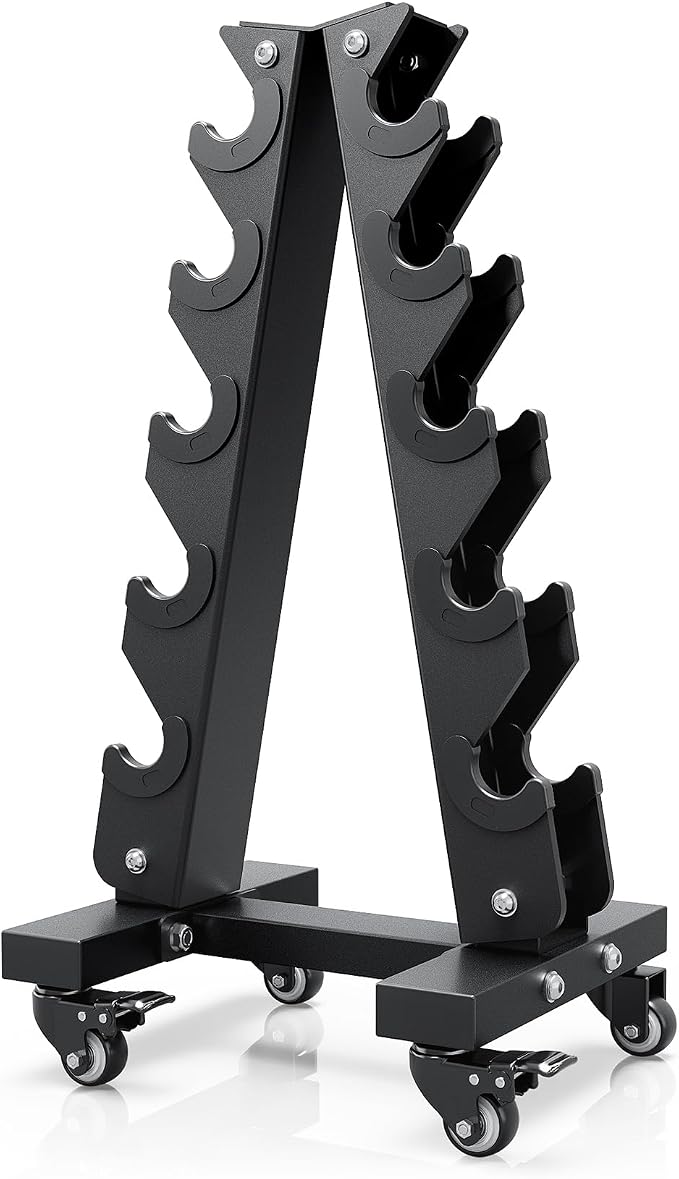 YOLEO Dumbbell Rack, Adjustable & Compact Weight Rack for Dumbbell, Kettlebell, Barbell, Heavy Duty Weight Storage Organizer, Space-Saving Dumbbell Storage Stand Holder for Home Gym - 1100LBS Capacity (Rack Only)