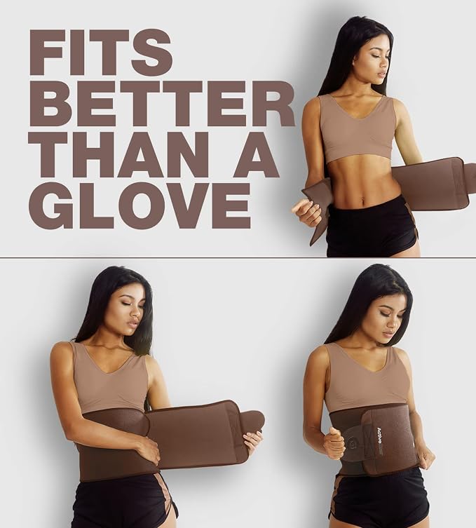 Premium Waist Trimmer & Trainer Belt for Men and Women - Sweat-Enhancing Slimming Wrap for Stomach, Adjustable Fit