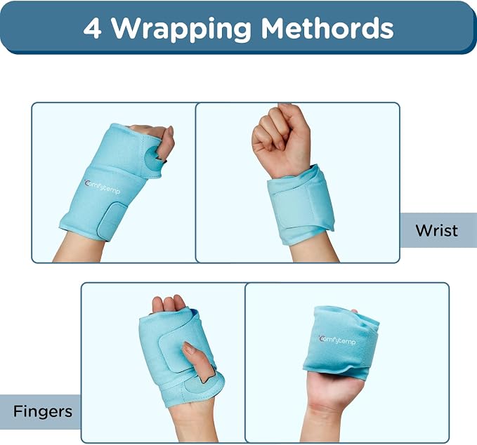 Comfytemp Wrist Ice Pack Wrap for Carpal Tunnel Relief, FSA Approved HSA | Hand Ice Pack, Wrist Brace for Pain Relief, Gel Ice Packs for Injuries Reusable, Hot Cold Compression Glove for Tendonitis