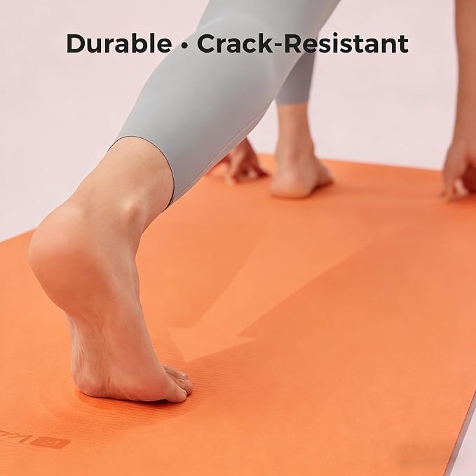 Keep 72" x 24" TPE Yoga Mat Non Slip, 1/4 Inch (6mm) Exercise Mat for Home Workout, Gym, Yoga, Pilates & Stretching with Carrying Strap, Oat White