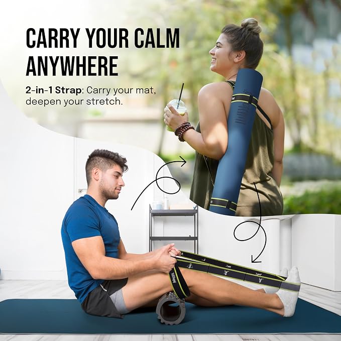 Gogokiwi Extra Wide Yoga Mat for Men Women (72"L x 36"W) Non Slip Fitness & Exercise Mat with Alignment Marks for Yoga, Pilates, Floor Workouts
