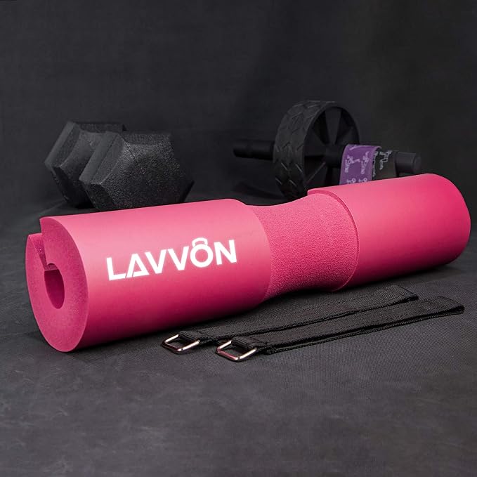 Barbell Pad Set - Hip Thrusts Pads for Squat&Lunges/Bench Press Bar Padding | Standard Olympic Weight Bar Foam Pad,Gym Accessories for Women with Bar Bad -With Ankle Straps,Wrist Straps for Weightlifting