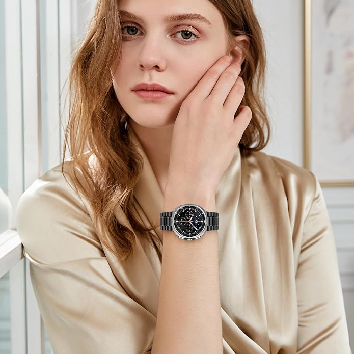 Metal Band for Samsung Galaxy Watch 9 8 40mm 44mm/Classic 46mm Men Women | Stainless Steel, No Gap Strap, Link Bracelet for Samsung Galaxy Watch 8 9 44 40mm/8 Classic 46mm, Business to Casual