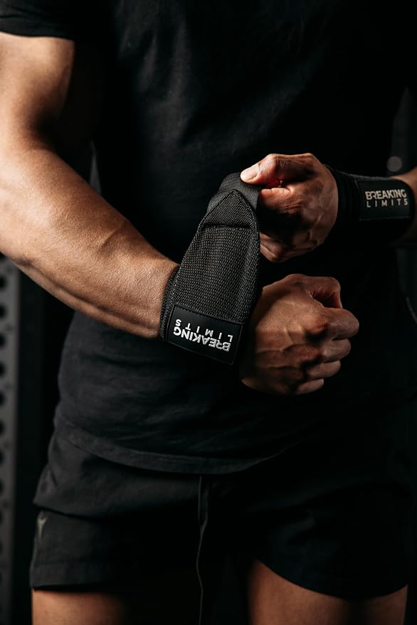 Breaking Limits Lifting Straps & Wrist Wraps for Weightlifting Men & Women | Wrist Straps for Weightlifting, Workout Gym Straps, Deadlift Straps, Cotton, Neoprene, Thumb Loops, Reinforced Stitching