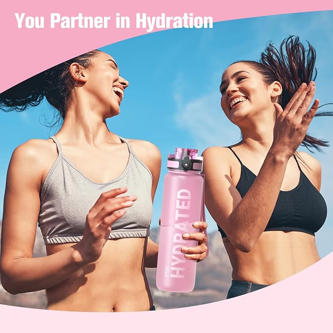 Sahara Sailor Water Bottle 32oz, Durable and Leakproof Water Bottles Motivational with Time Marker, Tritan, BPA Free, Wide Mouth with Easy Clean Brush for Gym, Travel, Home, School, Office (1 Bottle) | Bpa Free, Leakproof Wide Mouth With Fast Flow Lid ...