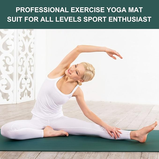 Funtery 3 mm Thin Yoga Mats Bulk, 68 x 24 Inches Lightweight PVC Exercise Mats Non Slip Workout Fitness Pads for Yoga Pilates Stretching Classes Gym Home Studio